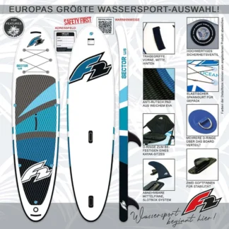 F2 Sector Windsurf 10.5 iSUP Board Stand Up Paddle Surfboard iRIG M Segel SET