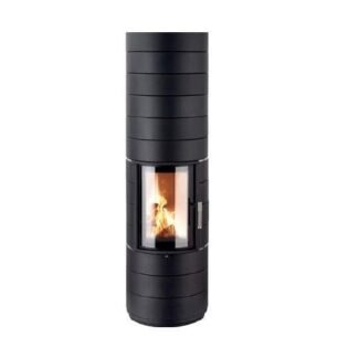 Poêle de maçonnerie en fonte Leda Colona, ​​noir